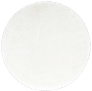 Kunstfellteppich 120 cm rund Weiß Fellimitat Fellteppich Hochflorteppich vegan