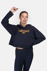 Frauen Kapuzensweatshirt Cropped Oversize QUEENSCLIFF Navy/Orange L Lonsdale