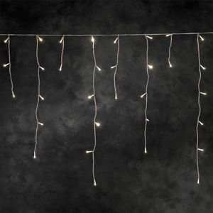 Konstsmide - LED Eisregen Lichtervorhang, 96 warm weiße Dioden, 24V Außentrafo, weißes Kabel ; 2743-102 Konstsmide - LED Eisregen Lichtervorhang, 96 warm weiße Dioden, 24V Außentrafo, weißes Kabel ; 2743-102