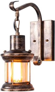 Retro nástěnné venkovní svítidlo Průmyslové bronzové svítidlo pro lucernu, podkroví, terasu, restauraci, kavárnu, obývací pokoj