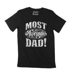 Herren Grafik T-Shirt Der tollste Papa – Most Awesome Dad – Öko-Verantwortlich Vintage Jahrgang Kurzarm Lustige Druck Geburtstag Geschenk Mann