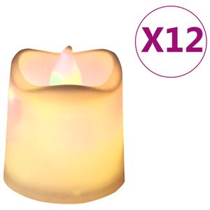 vidaXL Flammenlose Teelichter LED-Kerzen Elektrisch 12 Stk. Warmweiß