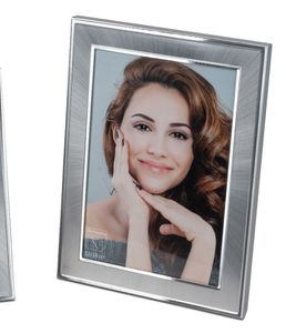 Fotorahmen, Bilderrahmen GEBÜRSTET für 13x18cm silber Alu Formano WA