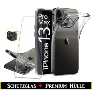 Für iPhone 13 Pro Max ( 6.7" ) Transparent Silikon Handy Schutz Hülle + 9H Panzerglas HD Schutzglas