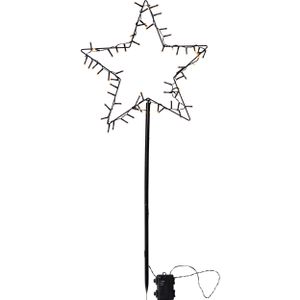 EGLO LED Stern außen, Weihnachtsbeleuchtung  mit Erdspieß und Timer, Steckstern Weihnachten batteriebetrieben, Outdoor Weihnachtsstern, warmweiß, 92cm