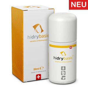 hidry®basic Antitranspirant (50 ml) gegen Schwitzen und Schweiß, kein Deo