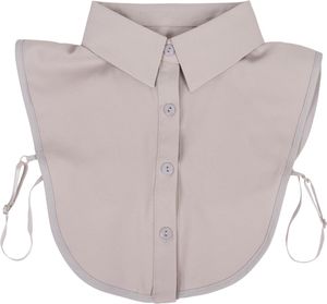 styleBREAKER Damen Blusenkragen Einsatz mit Knopfleiste Unifarben, Kragen für Blusen und Pullover 08020004, Farbe:Hellgrau