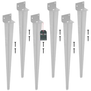 KOTARBAU® 6er Set Pfostenträger zum Einschlagen L 60 x 500 mm Idealer Träger für Konstruktionen Verzinkt