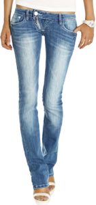 BE STYLED Hüftjeans Damenjeans Hose stretchig sehr tiefer Leibhöhe gerader Regular Straight Schnitt, M / 38