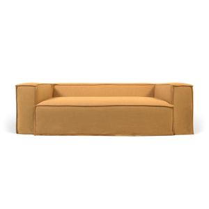 Blok 3-Sitzer Sofa mit abnehmbarem Bezug in Leinen senfgelb  240 cm