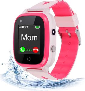 Kinder-Smartwatch IP67 Wasserdicht mit GPS-Position, Kamera, SOS, Anruf, Schrittzähler, Touchscreen, Video-Chat fur Android und IOS