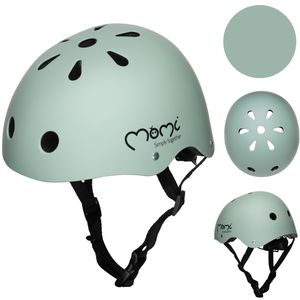 MoMi MIMI Kinderhelm - Kopfumfang 48-55 cm, Schlagfeste ABS-Außenschale, Schlagfeste, Verstellbare Kinnriemen - Grün