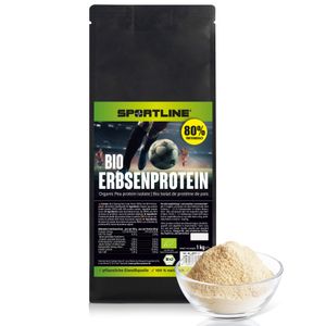 GOLDEN PEANUT SPORTLINE® Erbsenprotein1 kg - Isolat 80 % feinstes Proteinpulver, cholesterinfrei, glutenfrei, lactosefrei, DE-ÖKO-003