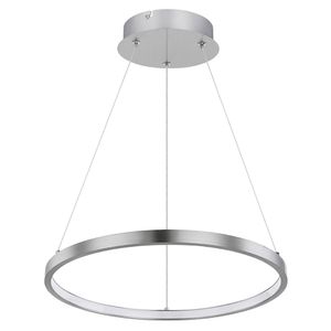 LED Hängeleuchte, Ring-Design, nickel-matt, opal, 38,5 cm
