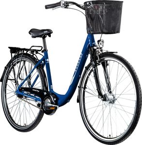 Zündapp Z700 Damenfahrrad 28 Zoll 700c Fahrrad für Damen und Herren mit Korb und Beleuchtung ab 150 cm Hollandrad Stadtrad Tiefeinsteiger