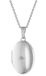 trendor 75728 Medaillon mit Damen-Kette Silber 925, 50 cm