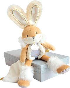 Doudou Zestaw upominkowy - pluszowy króliczek z kocykiem 31 cm beżowy