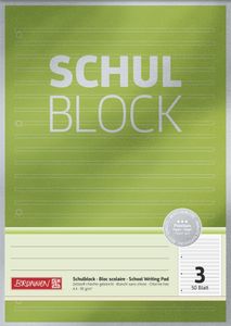 BRUNNEN 1052603 Schulblock Premium A4 Lin.3