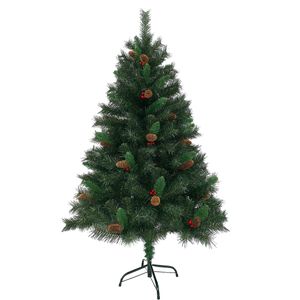 SVITA künstlicher Weihnachtsbaum Tannenbaum Deko Christbaum Kunstbaum PVC 150 cm Rote Beeren