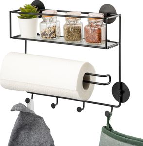 bremermann Küchen-Organizer Ablage, Haken und Rollenhalter, Kleben oder Bohren bremermann Küchen-Organizer Ablage, Haken und Rollenhalter, Kleben oder Bohren