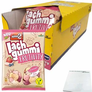 Nimm 2 Lachgummi Frutivity Yoghurt 6 Geschmacksrichtungen und 20% Fruchsaft VPE (12x225g Packung) + usy Block