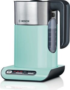 Bosch TWK8612P, 1,5 l, 2000 W, Schwarz, Grau, Türkis, Kunststoff, Edelstahl, Regelbare Temperatur, Wasserstandsanzeige