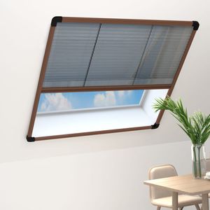 HOMMIE Insektenschutz-Plissee für Fenster, Fliegengitter, Dachfenster Aluminium Braun 120x160 cm2110