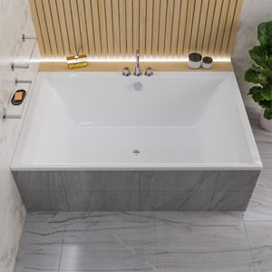 ECOLAM Badewanne Crown 190x120 cm Duobadwanne für zwei Personen + Füße Ablaufgarnitur Silikon  Acrylwanne Zweisitzerwanne