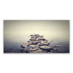 Acrylglasbilder - 140 cm x 70 cm - Bild - Wandbild Druck Steine Wasser Landschaft