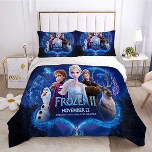 3tlg. Frozen Elsa Anna 3D Bettbezug Kinder Bettwäsche Geschenk 200 x 200 cm + 2x Kissenbezug 80 x 80 cm #03