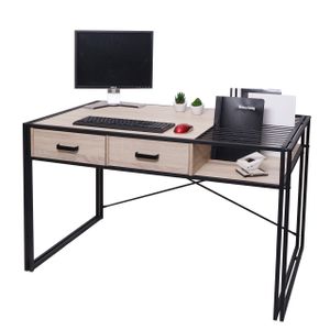 Schreibtisch MCW-H91, Bürotisch Computertisch, Industrial 76x120x70cm  Eiche-Optik