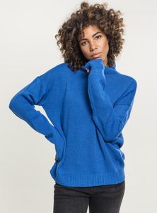 Urban Classics Damen Pullover Ladies Oversize Turtleneck Sweater Brightblue-L