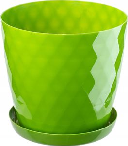 KADAX Doniczka Plastikowa z Podstawką Donica Osłonka Na Kwiaty 18cm Zielona Kadax
