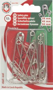 Špendlík spínací - mix 28mm, 40mm, 50mm - stříbrná, zlatá, černá
