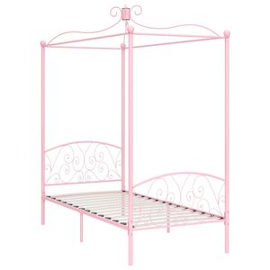 vidaXL Himmelbett-Gestell Rosa Metall 100 x 200 cm