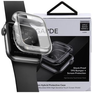 Uniq Garde Hybrid Apple Watch Series 4 Case With Screen Protection (44mm) - Smoked(Tinted Grey)