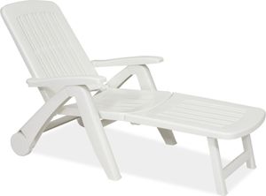 BICA Cancun Sonnenliege weiß, Sonnenliege verstellbar, Sonnenliege mit Rollen, Poolliege