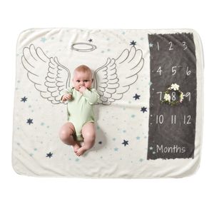 Baby-Monatsmeilenstein-Decke für Mädchen-Jungen-Blumenflügel gestalten neugeborenen Foto-Stützen-Hintergrund-super weichen Flanell 28 * 40in