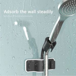 Duschkopfhalterung, 360° drehbar Verstellbare Brausehalter Ohne Bohren universelle Duschständer Duschhalterung Sprinklerbasis mit 2 Haken für Badezimmer -Schwarz