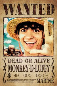 One Piece Poster Wanted Monkey D. Luffy 91,5 x 61 cm