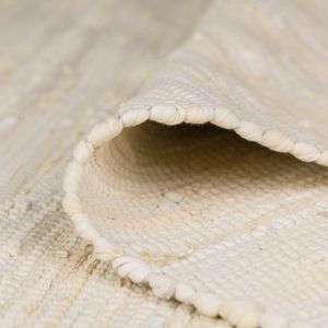 MY-RUG Fleckerlteppich,Avani, 200x140, Kelim-Teppich beige sandfarben beige, aus Baumwolle, handgewebt, wendbar, mit Fransen, rechteckig