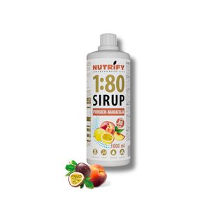 NUTRIFY Vital Drink 1:80 Sirup 1L für 80 Liter Getränkesirup Sirup – Pfirsich-Maracuja