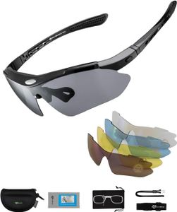 ROCKBROS Photochromatische Sportbrillen Sonnenbrille UV400 Fahrradbrille PC-Linse Schwarz
