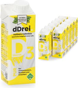 dDrei haltbare Vollmilch 12 x 250ml Schulmilch