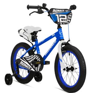 Bergsteiger Monaco 12 Zoll Kinderfahrrad, geeignet für 3 und 4 Jahre, BMX, Stützräder, Rücktrittbremse, Trinkflasche, Kettenschutz