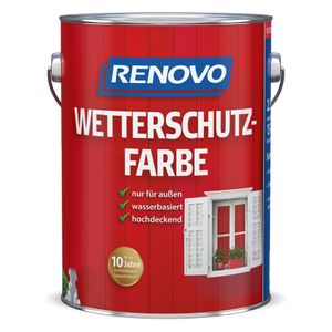 Renovo Wetterschutzfarbe Seidenglänzend Außen 2,5 L Farbwahl, Farbe:RAL 8011 nußbraun