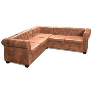 Chesterfield Sofa 5-Sitzer Couch Wohnmöbel Büromöbel Garnitur Kunstleder