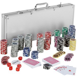 Pokerkoffer/Pokerset mit 500 Laserchips aus Aluminium