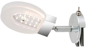 Briloner LED Wandleuchte oder Deckenleuchter. Chrom mit Weiße Schirm 5W, 400lm.