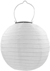 Solar Lampion weiß - Regenfeste Solarlampe - Hochzeit Fest & Gartenbeleuchtung - Laterne LED 30cm